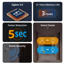 Zigbee 3.0 motion sensor with fast detection, long battery life and local automation support.