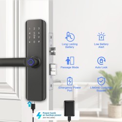 Tuya Fingerprint Smart Lever Door Lock