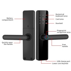 Tuya Fingerprint Smart Lever Door Lock