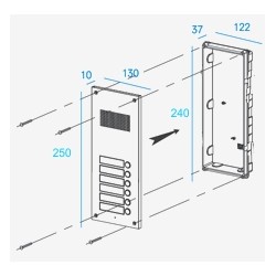 COMMAX DR-6UM 6-Button Audio Intercom Door Panel