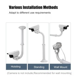L-Shaped Security Camera Mounting Bracket with 60–120cm Adjustable Length and Internal Cable Management