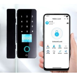 Smart Glass Door Lock | Fingerprint, Tuya WiFi & NFC
