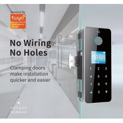 Smart Glass Door Lock | Fingerprint, Tuya WiFi & NFC