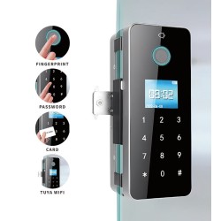 Smart Glass Door Lock | Fingerprint, Tuya WiFi & NFC