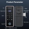 Face Recognition Smart Glass Door Lock with Fingerprint, Wi-Fi, Tuya & Smart Life