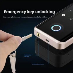 Face Recognition Smart Glass Door Lock with Fingerprint, Wi-Fi, Tuya & Smart Life