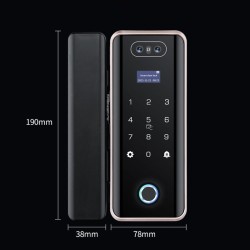 Face Recognition Smart Glass Door Lock with Fingerprint, Wi-Fi, Tuya & Smart Life