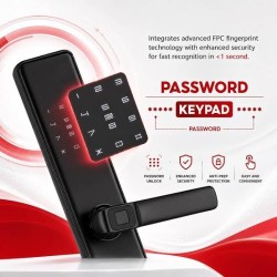 🔐 Bosch ID30 Smart Lock – Fingerprint, PIN, Card, Key, Tuya/Smart Life, Temporary PIN & Type-C Backup