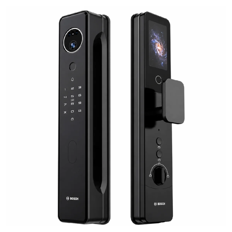🔐 Bosch FU8 Black – 3D Face & Palm Vein Smart Lock, Cat Eye Camera, Fingerprint, Video Call & Tuya App